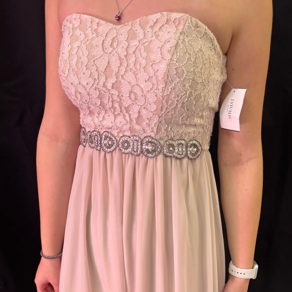 Blush Chiffon Lace Formal Dress Size 3